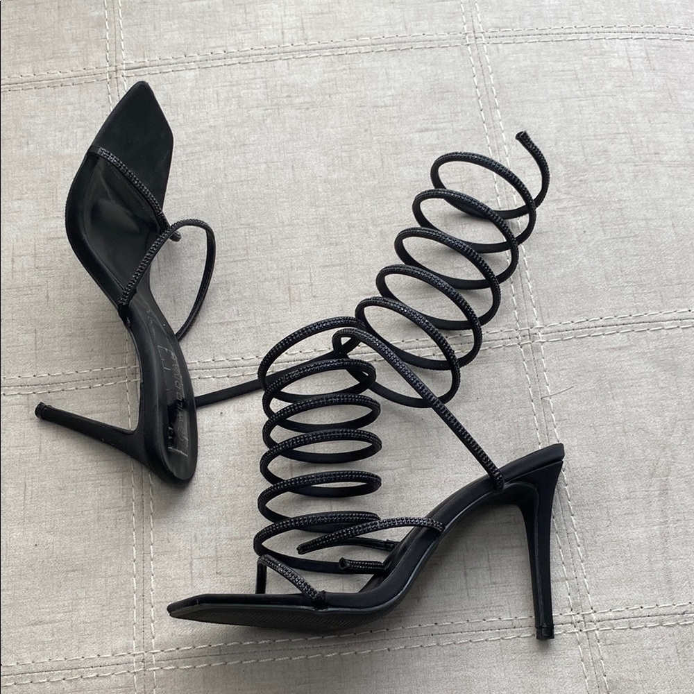 Elegant Black Spiral Heels